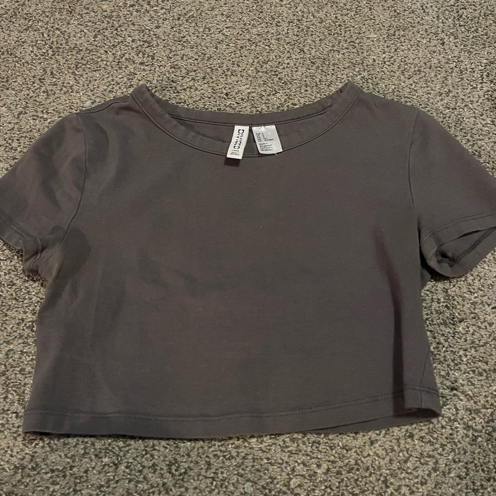 Gray Crop Top